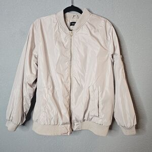 New Look Womens Bomber Jacket Size 2X Beige Tan Neutral‎ Casual